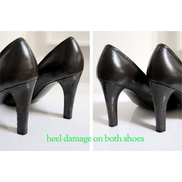 Ralph Lauren Dark Brown Leather Stiletto Heels w/ Strappy Buckle Detail - Women' - Picture 7 of 9